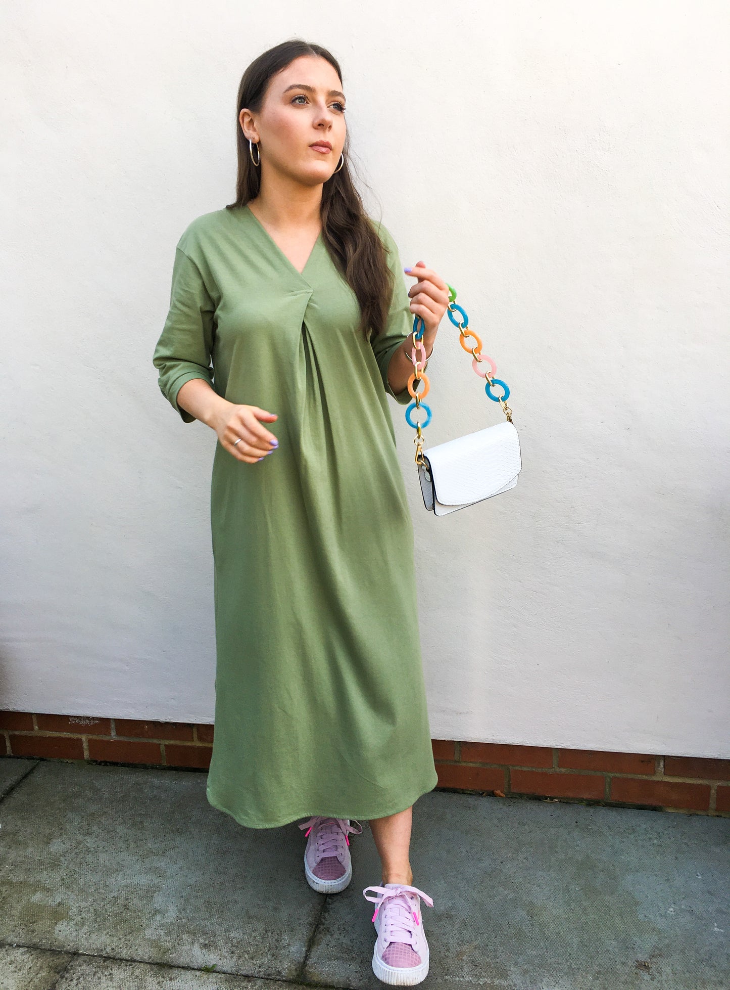 Oil Green Midi Dress