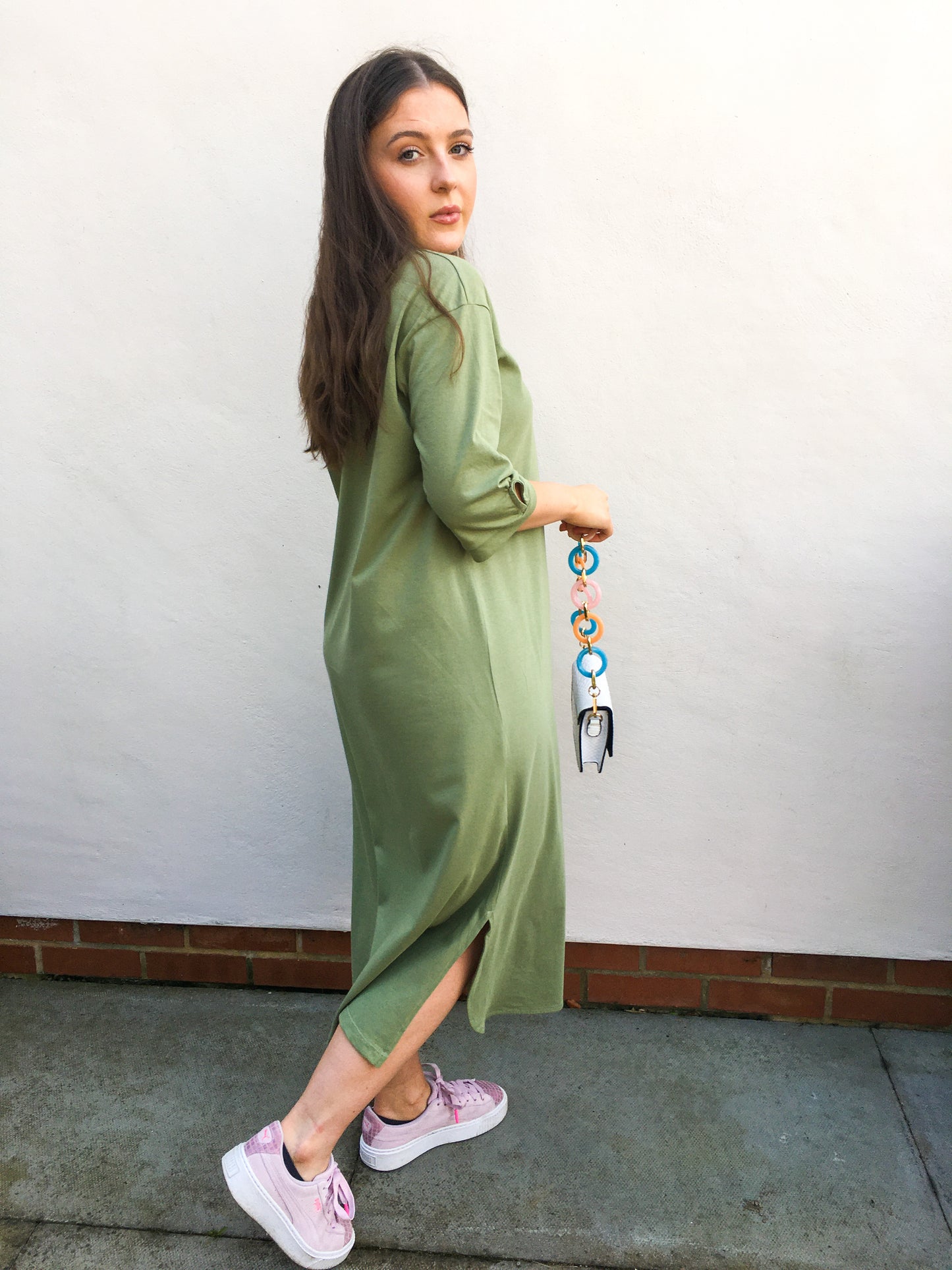 Oil Green Midi Dress