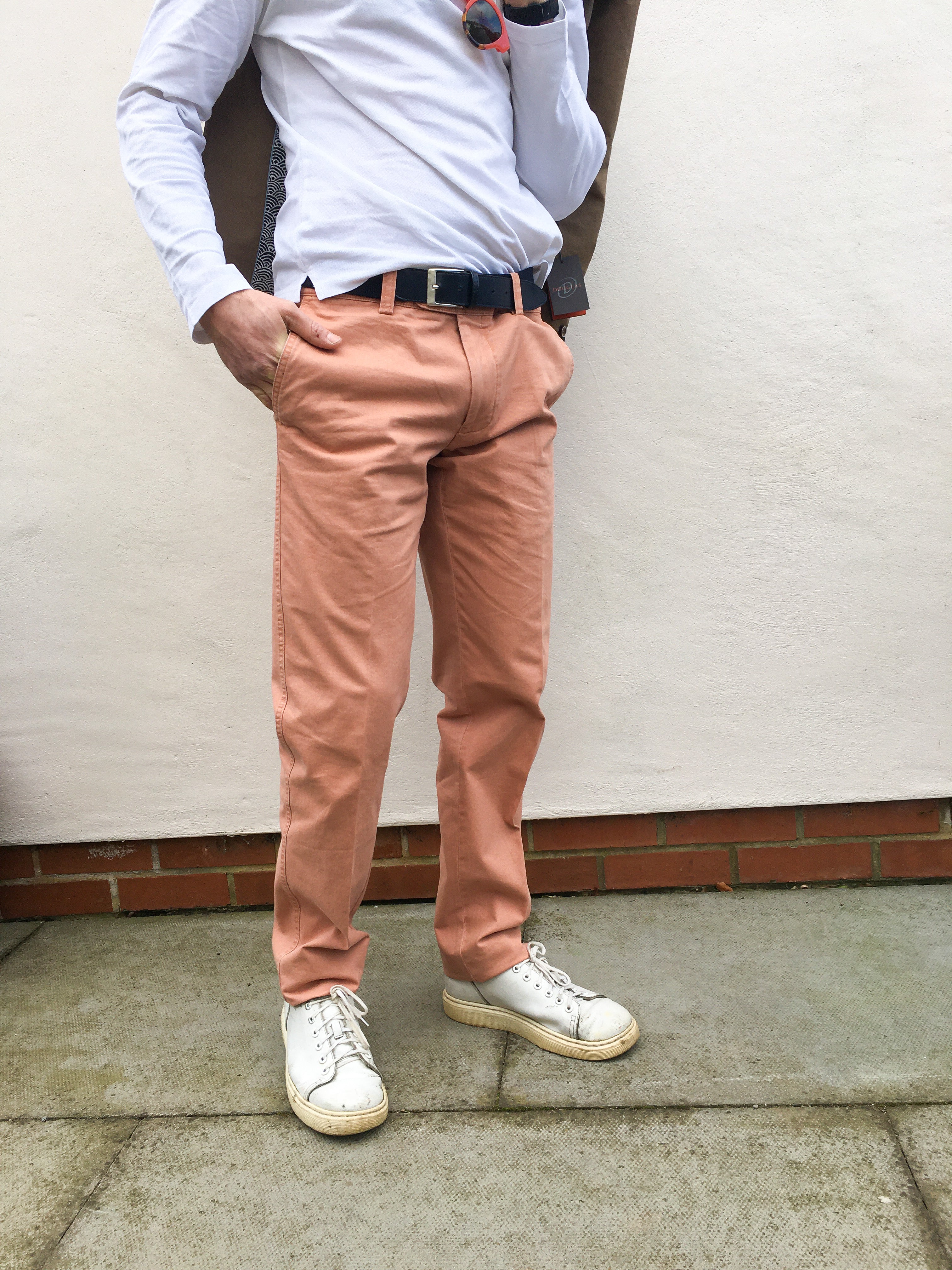 Washed Peach Chino Trouser