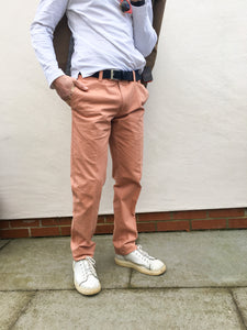 Washed Peach Chino Trouser