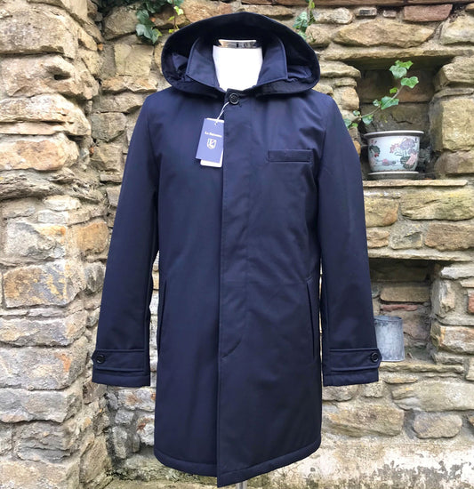 Navy padded mac